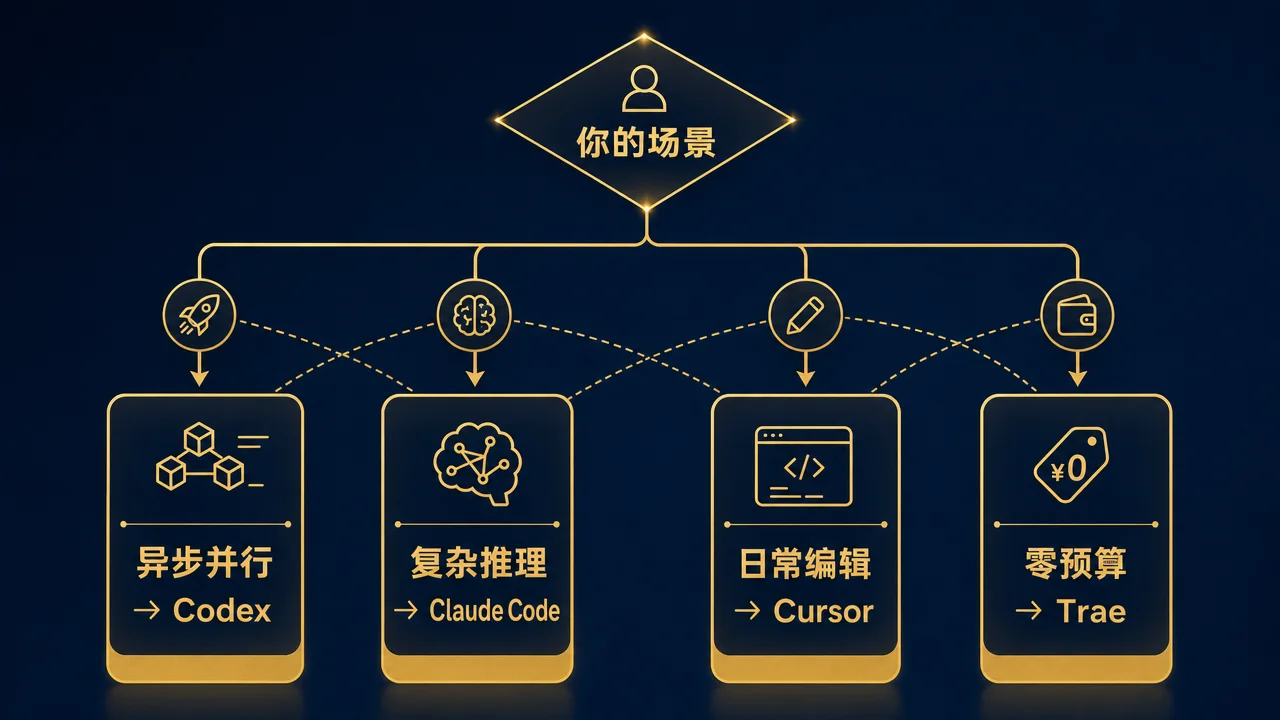 AI 编程工具场景决策流程:按任务类型选择最优工具
