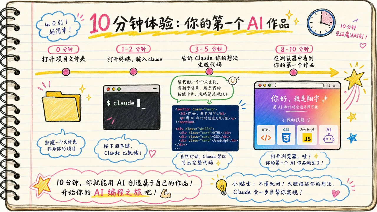 从打开终端到浏览器看到成品的 10 分钟全流程