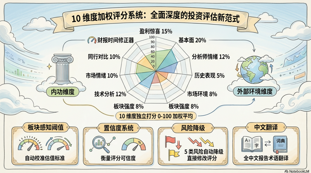 10 维度加权评分系统