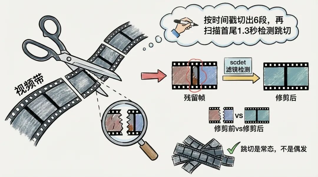 视频切片与跳切检测：剪刀落下，再擦毛边
