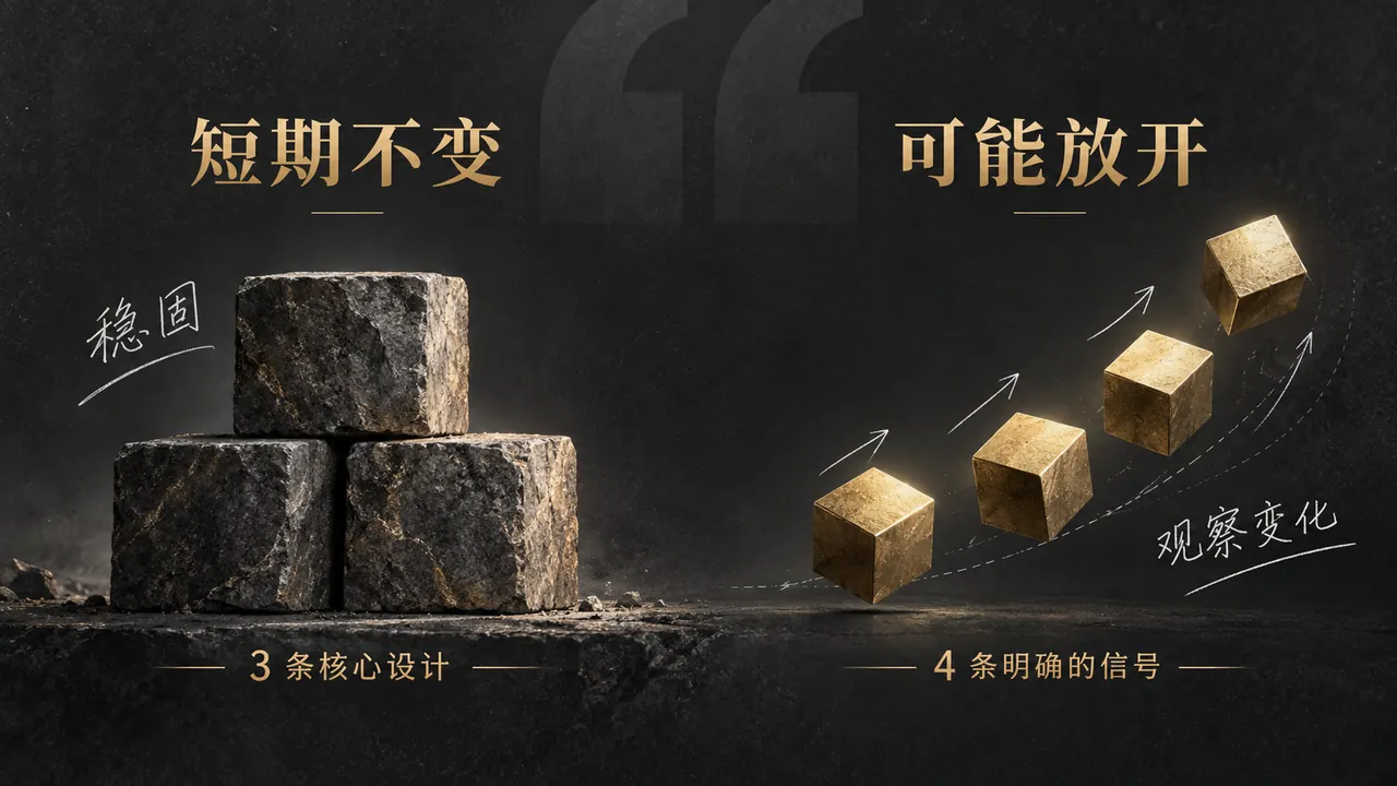 会变与不会变的限制对照:三条核心设计短期不会动,另外几条有放开的信号