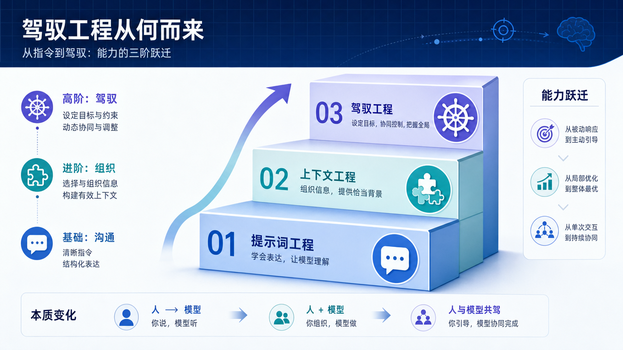 AI 工程三阶段演进：提示词工程到上下文工程到驾驭工程