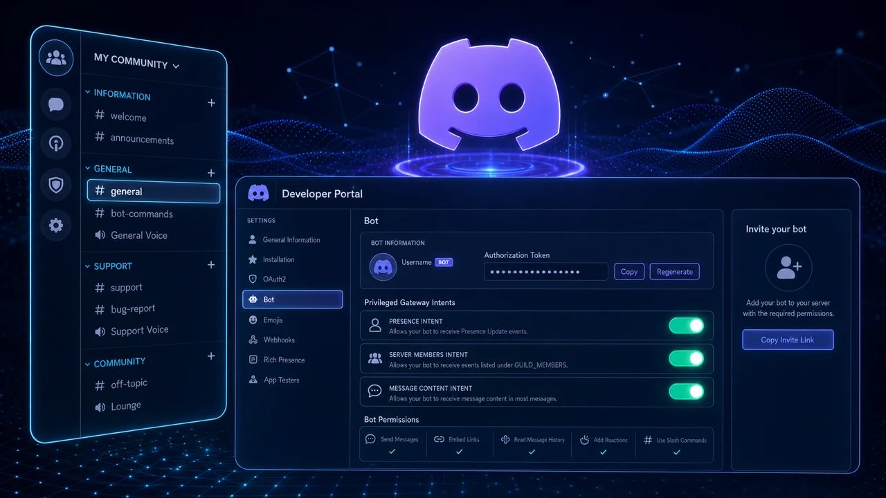 Discord Bot 权限配置与频道结构可视化