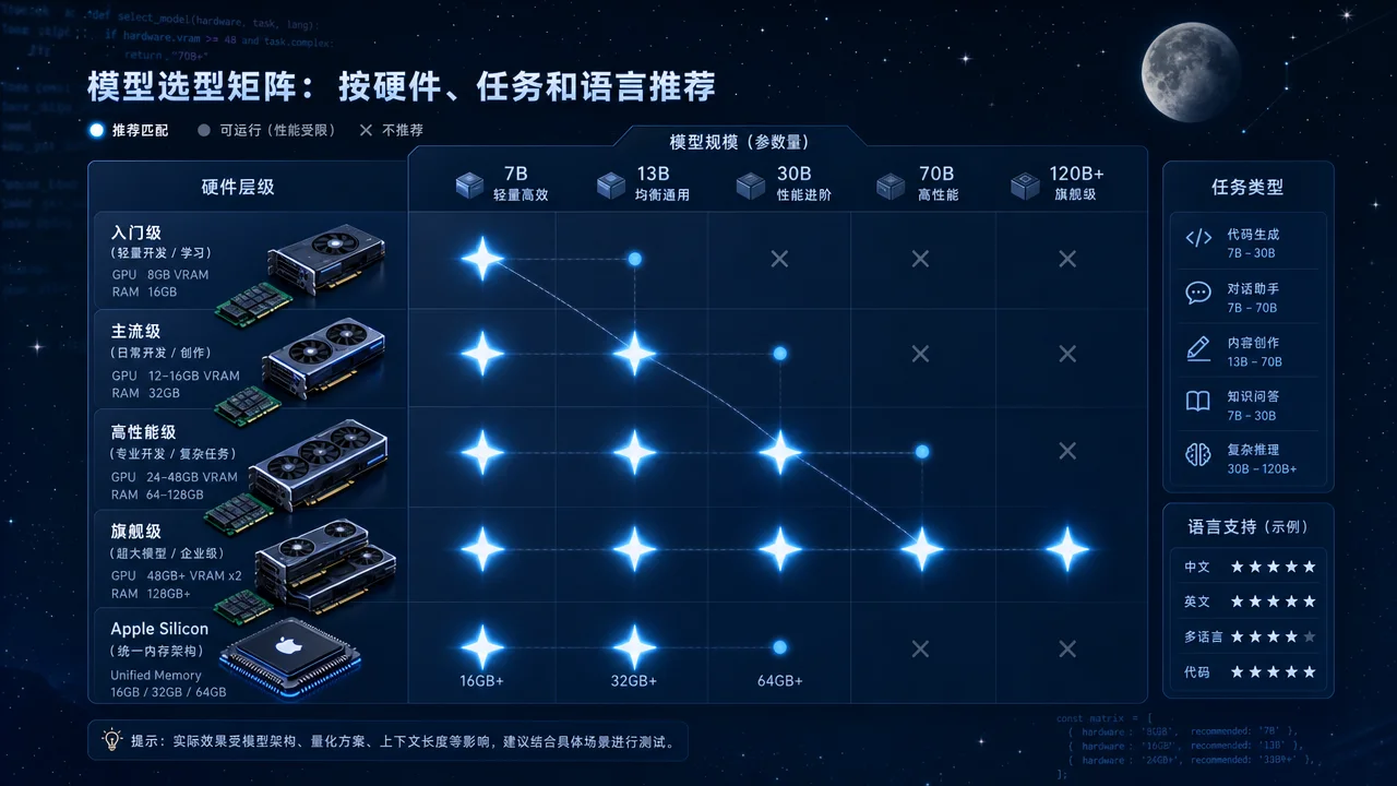 硬件到模型匹配选型矩阵