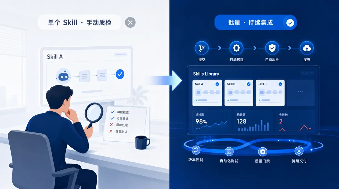 下一步行动指引：从单个 Skill 质检扩展到多 Skill 批量自动化和持续集成