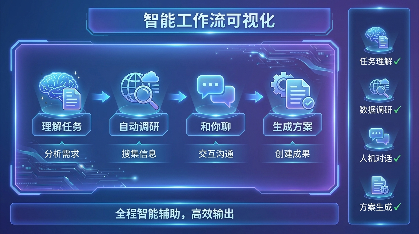 循环设计器四步流程:理解→调研→研讨→生成