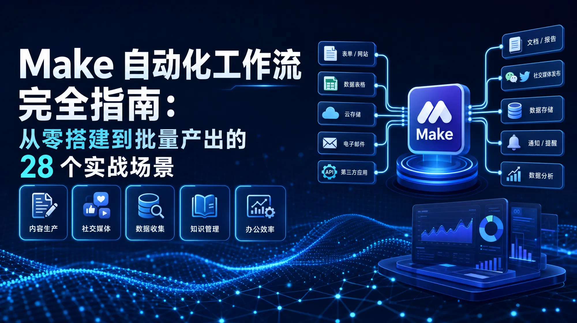 Make 自动化工作流完全指南：从零搭建到批量产出的 28 个实战场景