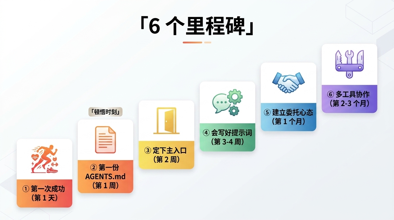 OpenAI Codex 学习的 6 个里程碑成长线:从第一次成功到多工具协作
