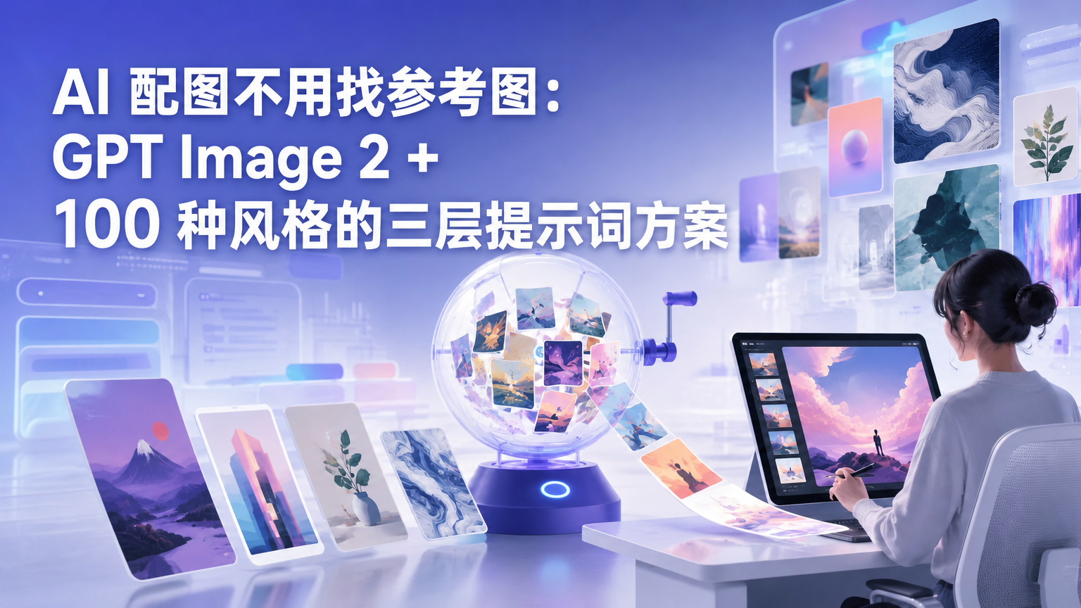 AI 配图方案封面：GPT Image 2 驱动的 100 种视觉风格三层提示词架构，不用参考图即可实现篇间差异与篇内统一