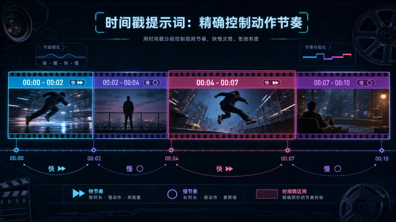 Runway 时间戳提示词的节奏控制原理:通过时间段分配实现快慢交替的叙事节奏
