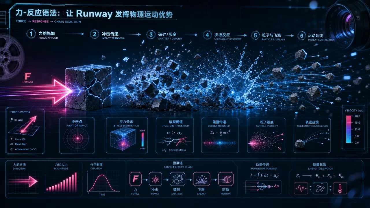 力-反应语法的核心理念:从抽象结果描述转向具象的力施加与物理反应链描述