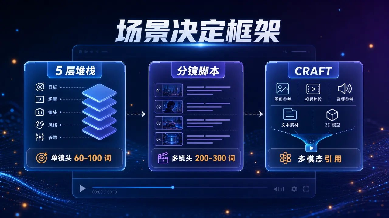 即梦 Seedance 2.0 提示词框架演进:从早期的 5 层堆栈和分镜脚本,到本文整合的八层统一框架