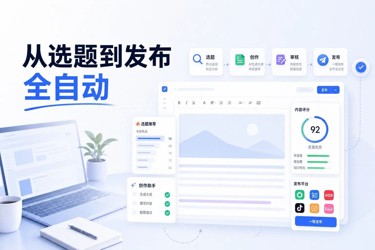 公众号AI自动化工作流全链路示意